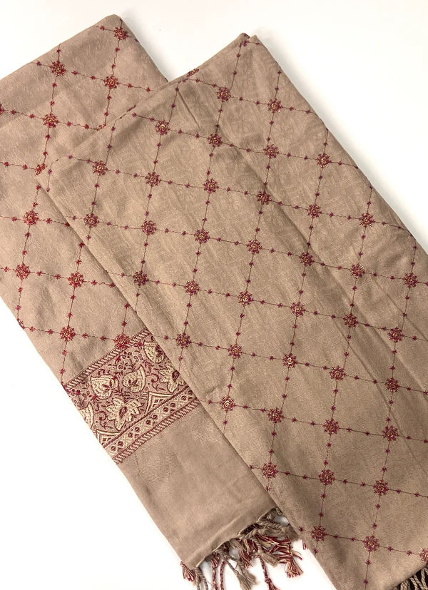 Embroidered Pashmina Jacquard Shawl