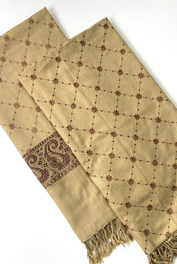 Embroidered Pashmina Jacquard Shawl