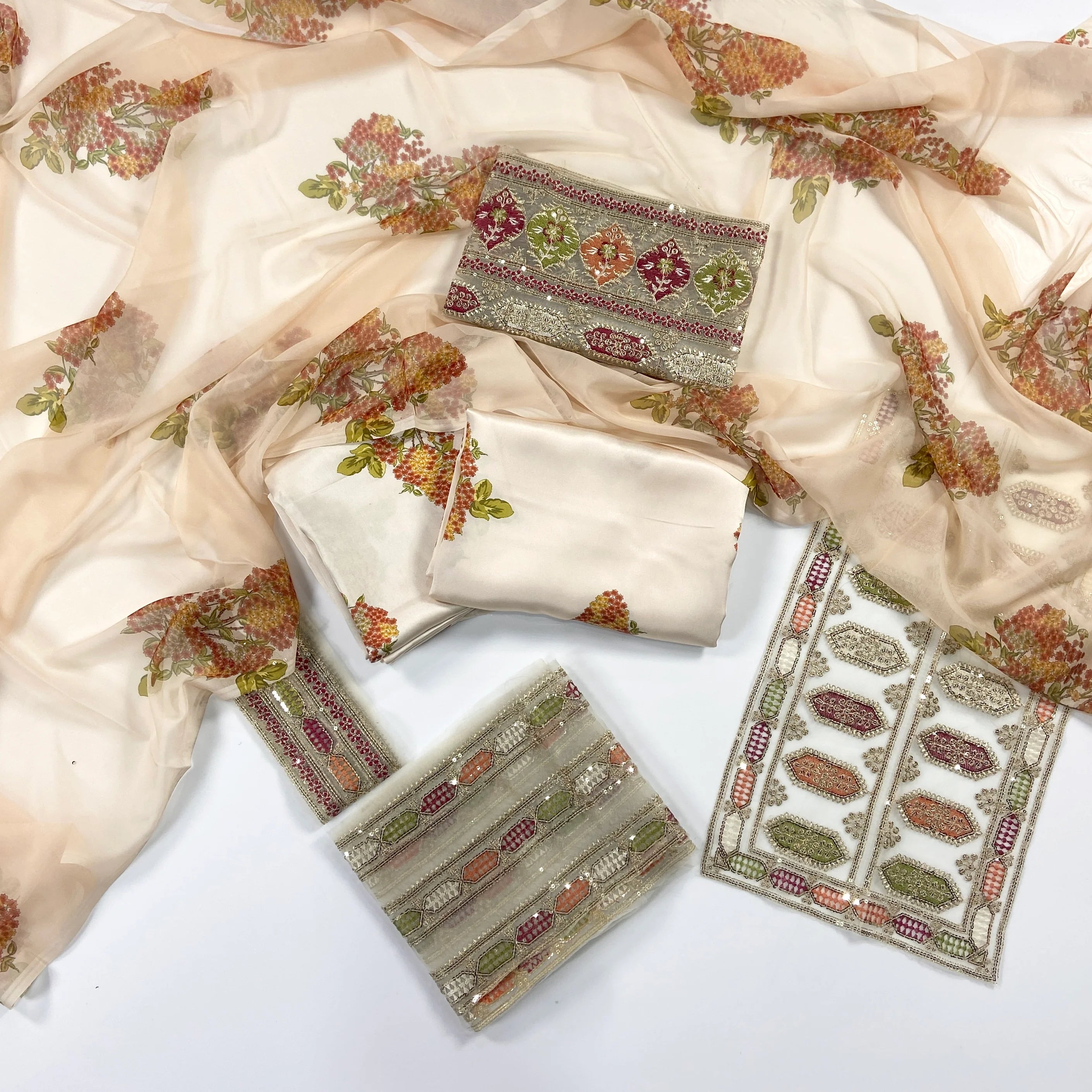 Sabyasachi Premium Silk – With Organza Patches