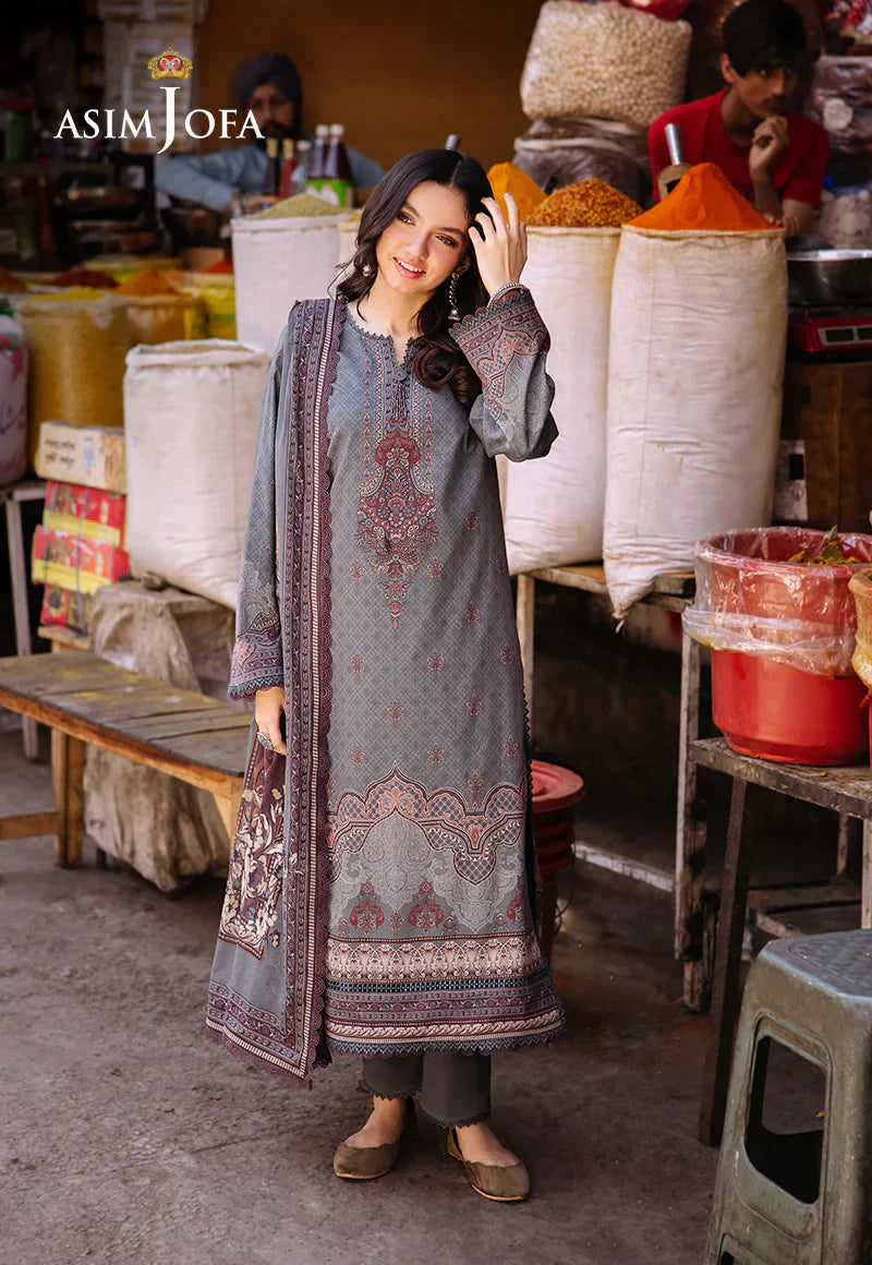 Asim Jofa Digital Printed Khaddar 3PC D3