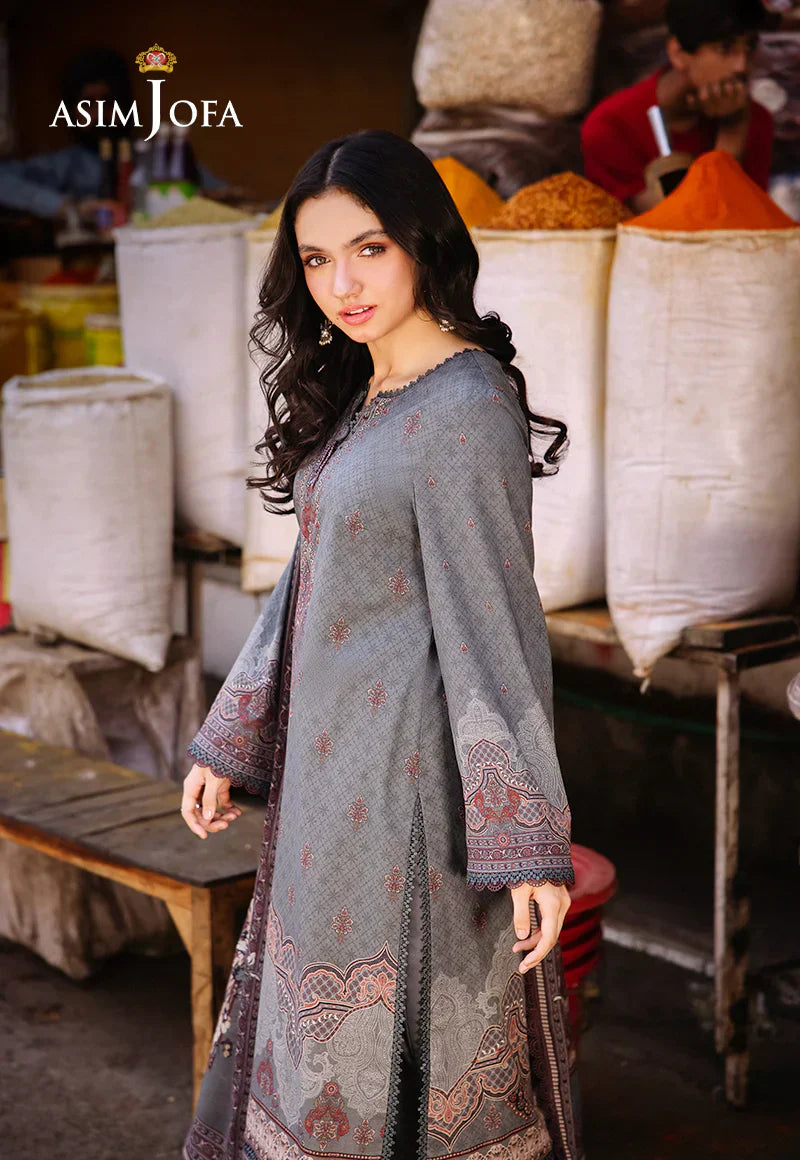 Asim Jofa Digital Printed Khaddar 3PC D3