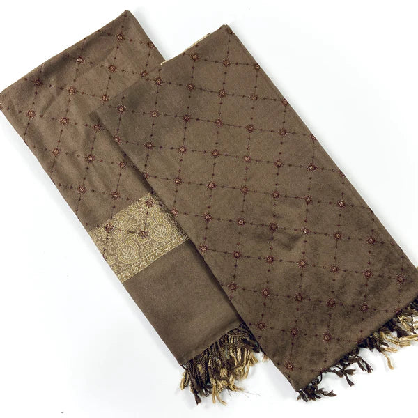 Embroidered Pashmina Jacquard Shawl