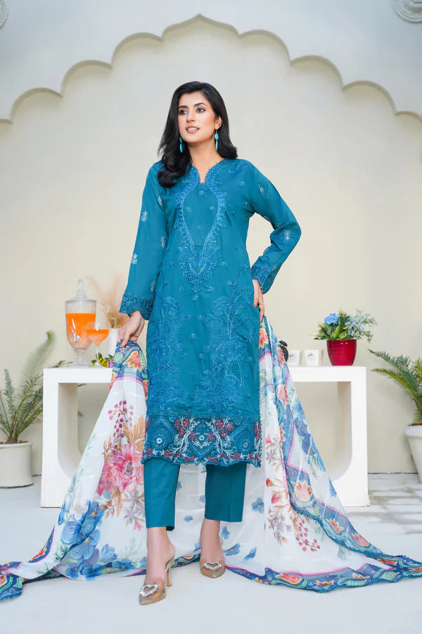 Virsa By Anaya Noor Chikenkari Lawn With Aplic 3PC