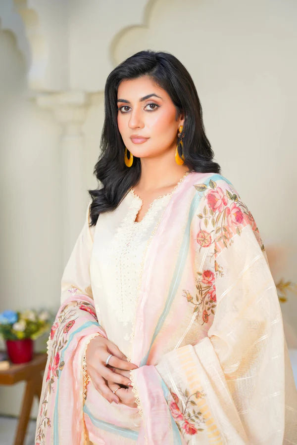 Virsa By Anaya Noor Chikenkari Lawn With Aplic 3PC