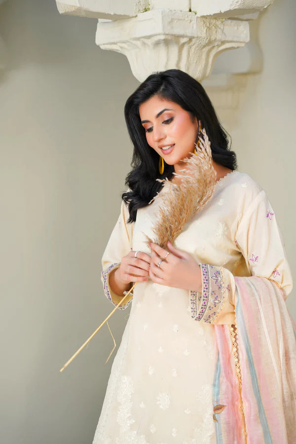 Virsa By Anaya Noor Chikenkari Lawn With Aplic 3PC