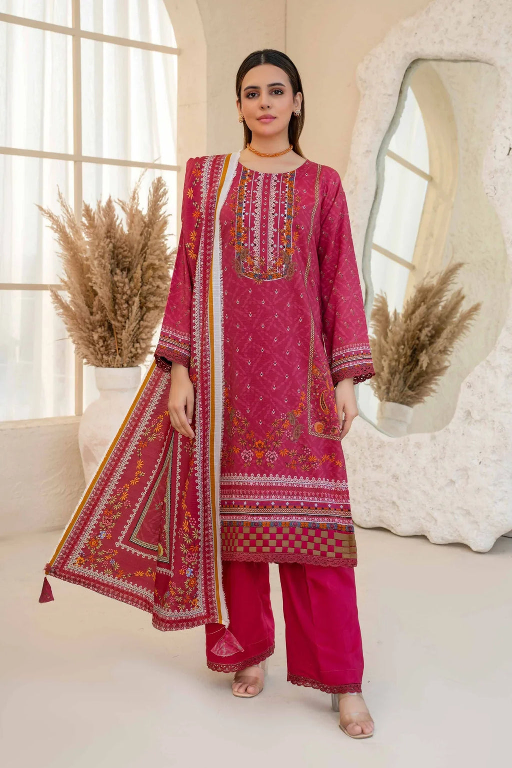 Esha Eshal by Bin Ilyas Premium Printed Viscose 3PC D1