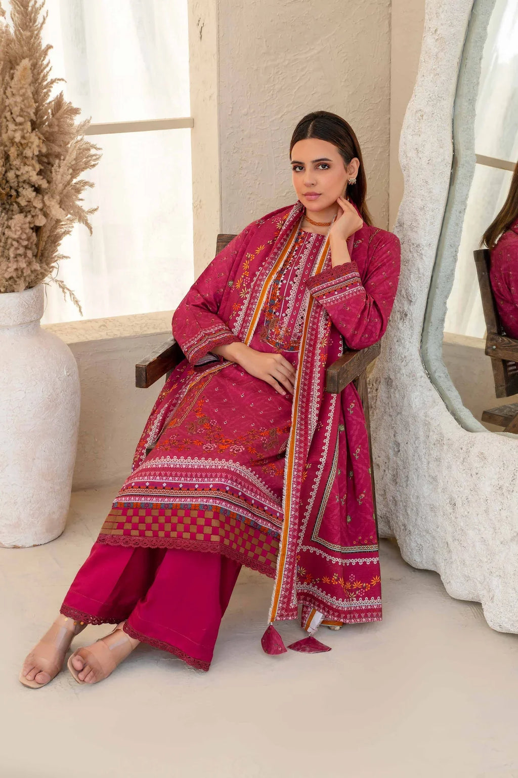 Esha Eshal by Bin Ilyas Premium Printed Viscose 3PC D1