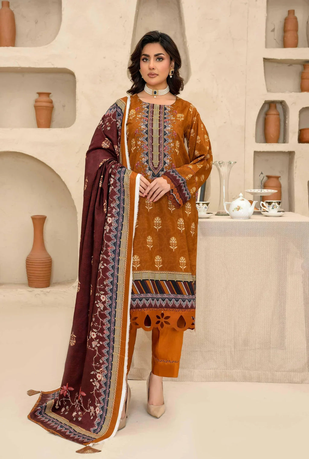 Esha Eshal by Bin Ilyas Premium Printed Viscose 3PC D2