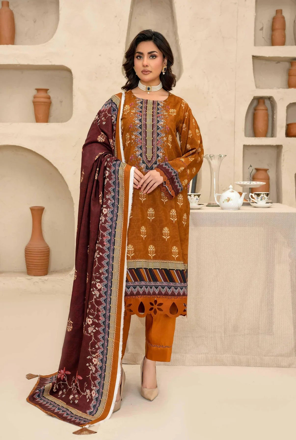 Esha Eshal by Bin Ilyas Premium Printed Viscose 3PC D2