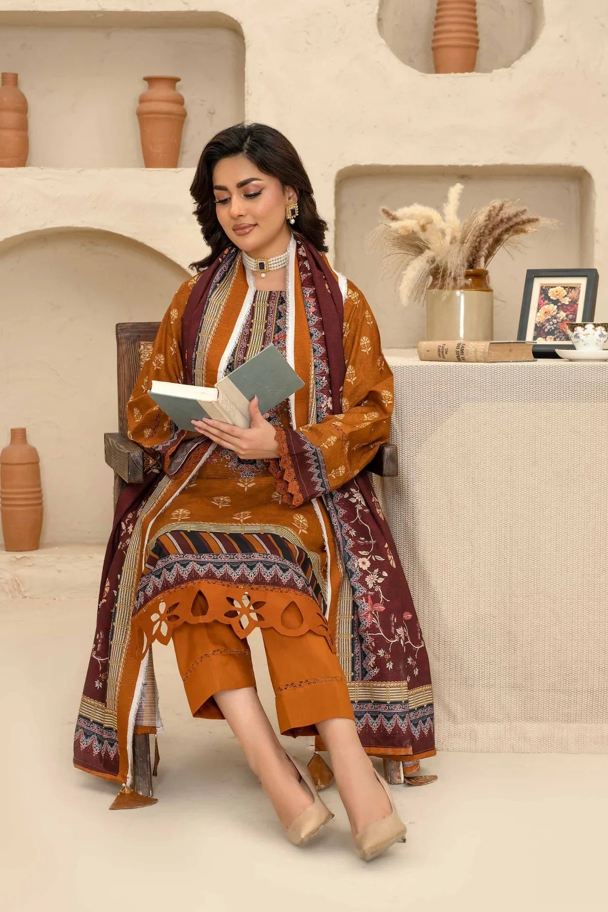 Esha Eshal by Bin Ilyas Premium Printed Viscose 3PC D2