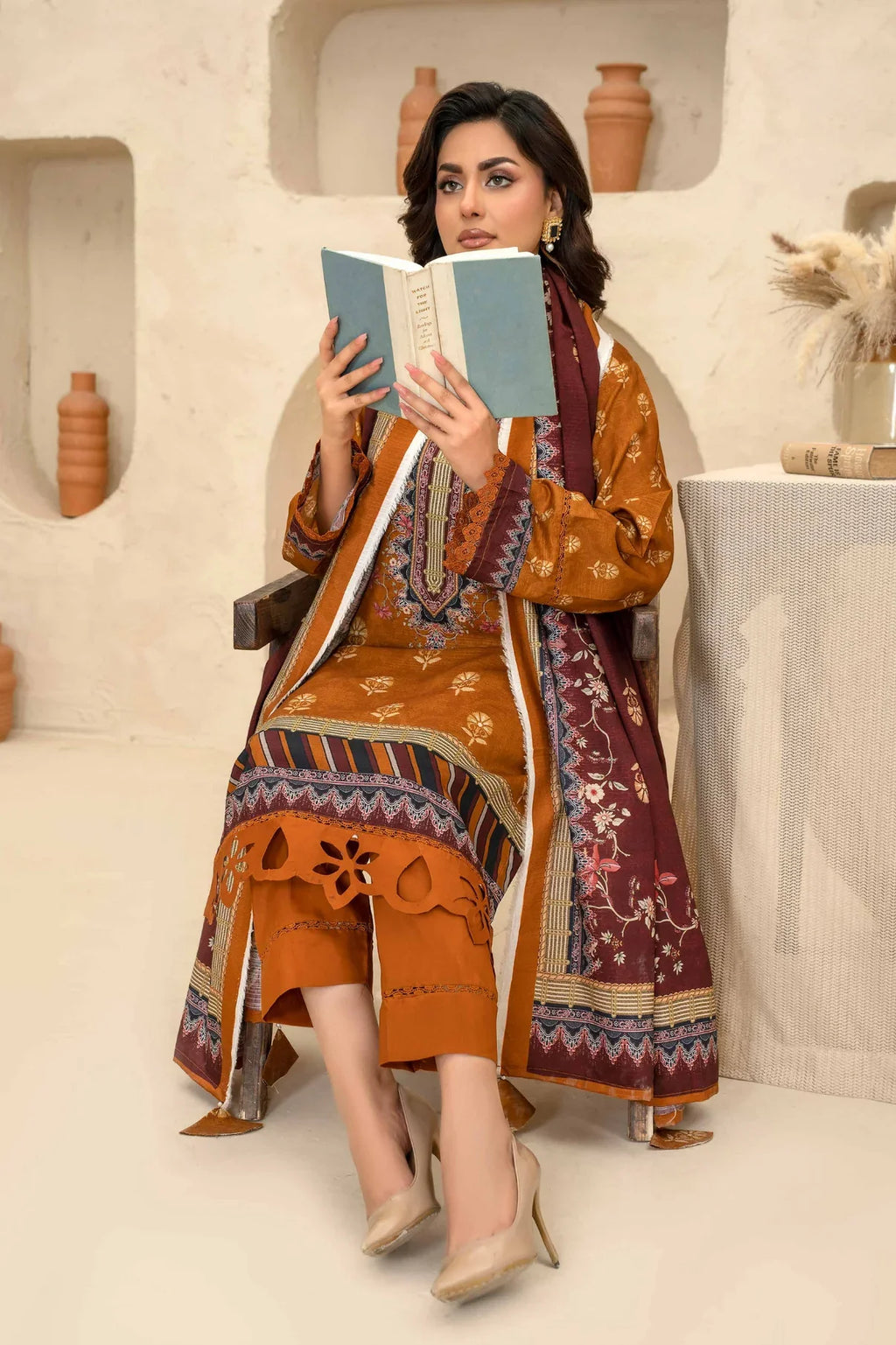 Esha Eshal by Bin Ilyas Premium Printed Viscose 3PC D2