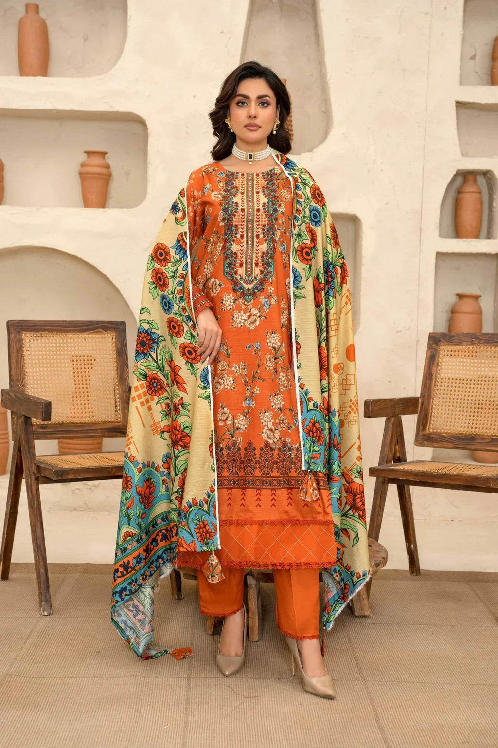 Esha Eshal by Bin Ilyas Premium Printed Viscose 3PC D3