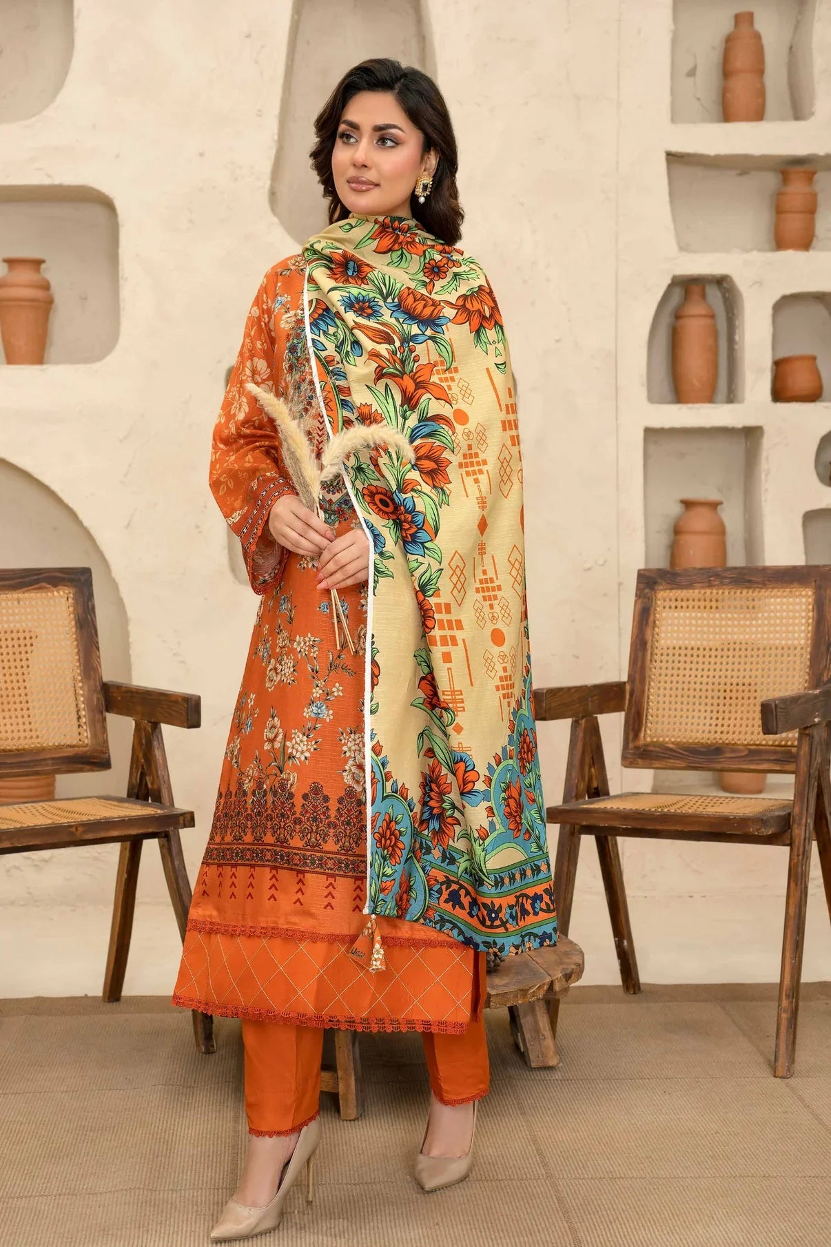 Esha Eshal by Bin Ilyas Premium Printed Viscose 3PC D3