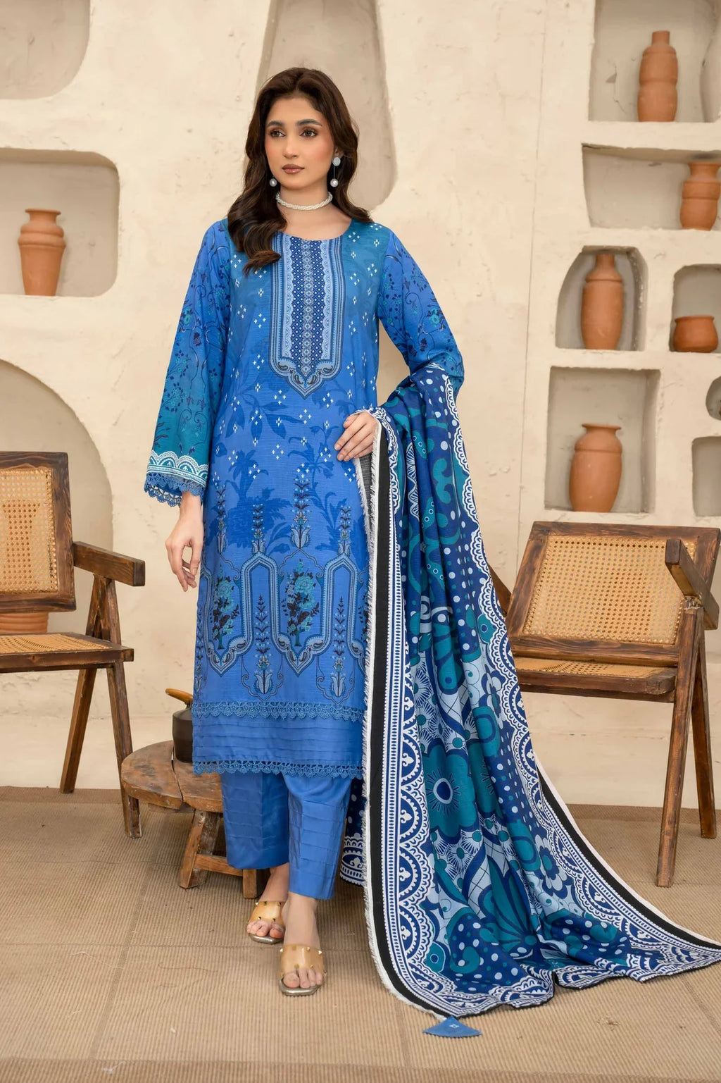 Esha Eshal by Bin Ilyas Premium Printed Viscose 3PC D4