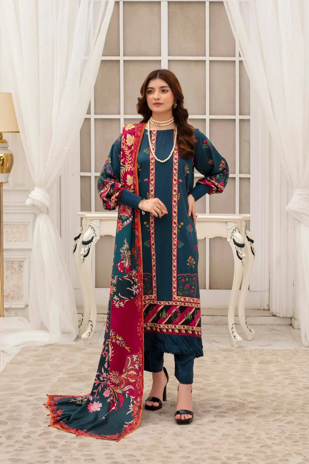 Fabiha By Feroza Digital Printed Linen 3PC D1