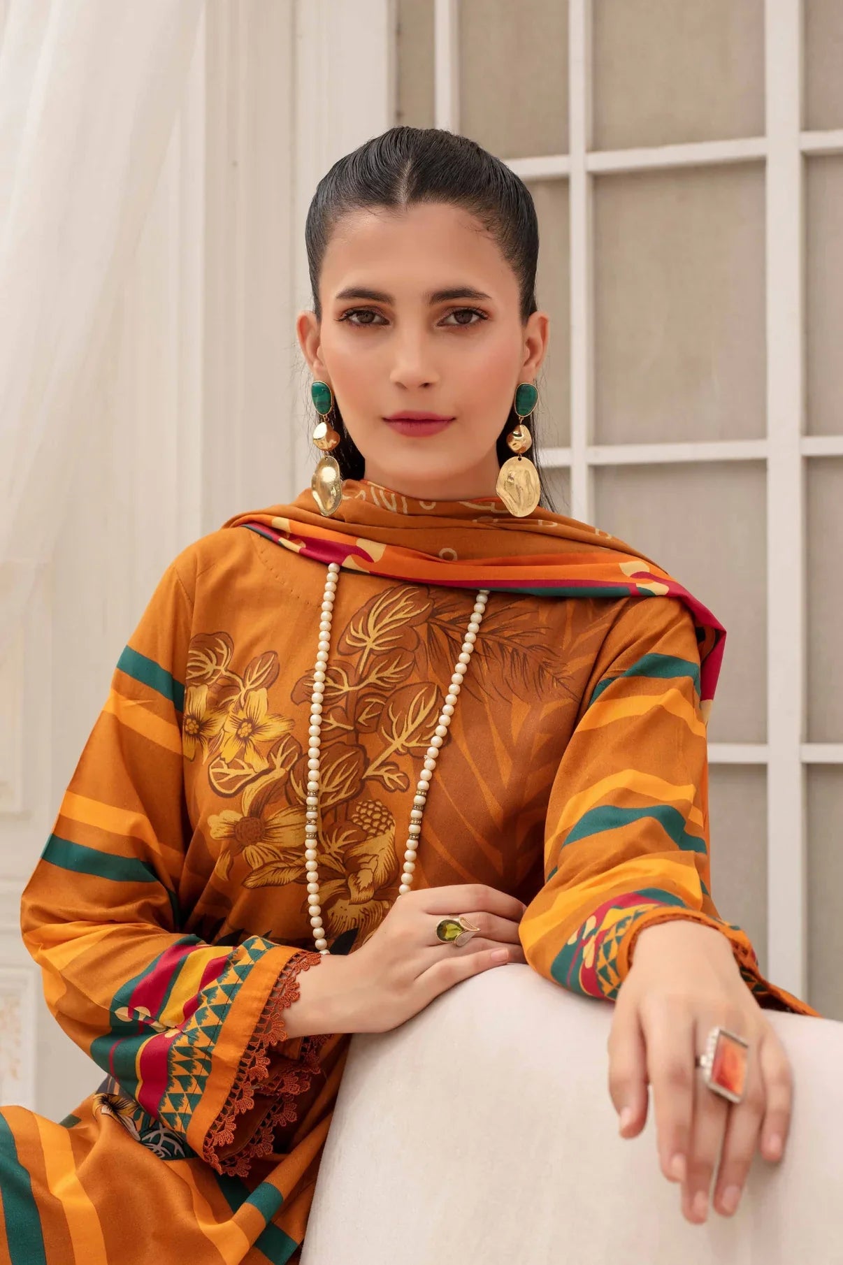 Fabiha By Feroza Digital Printed Linen 3PC D2