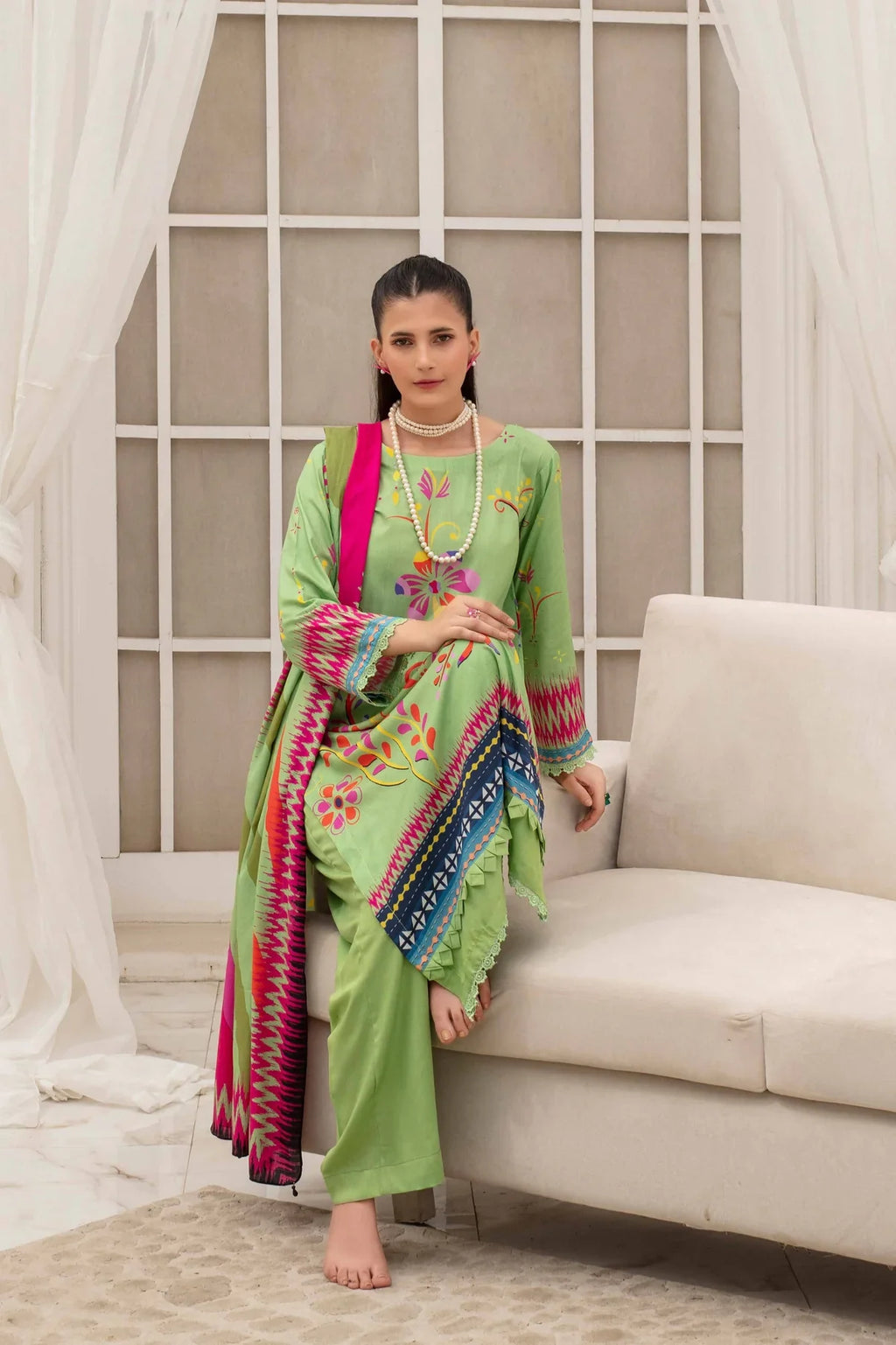 Fabiha By Feroza Digital Printed Linen 3PC D6