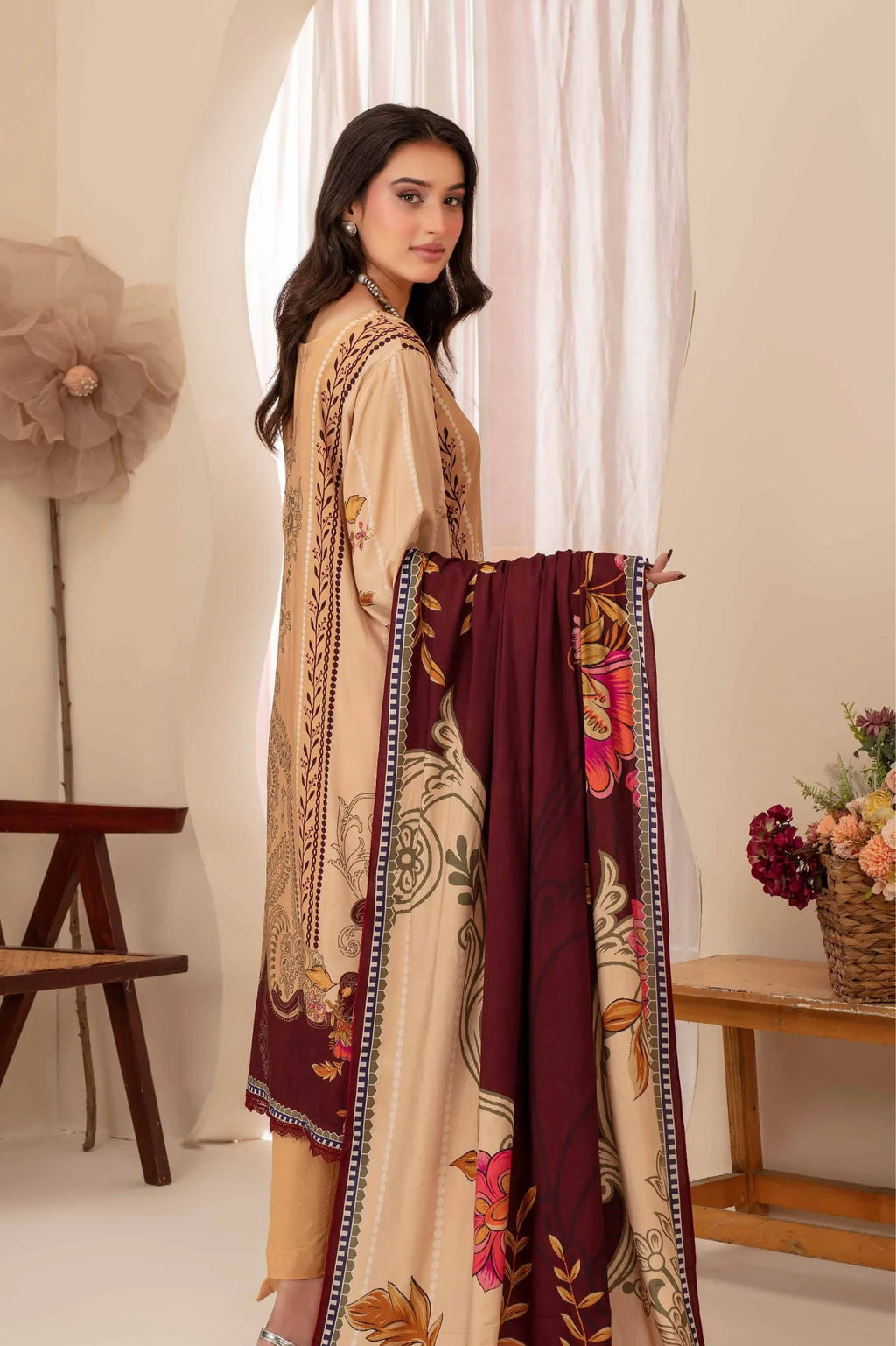 Fabiha By Feroza Digital Printed Linen 3PC D8