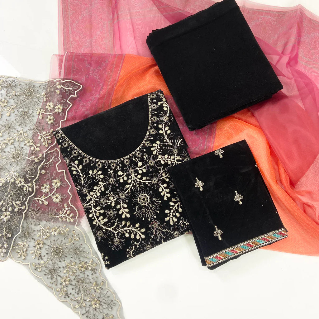 Maria B Sweet Velvet Embroidered 3PC D3