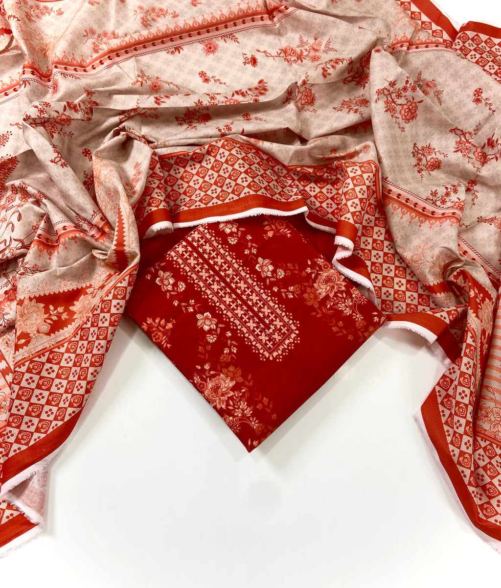 Mausummery Digital Printed Khaddar 3 PC D3