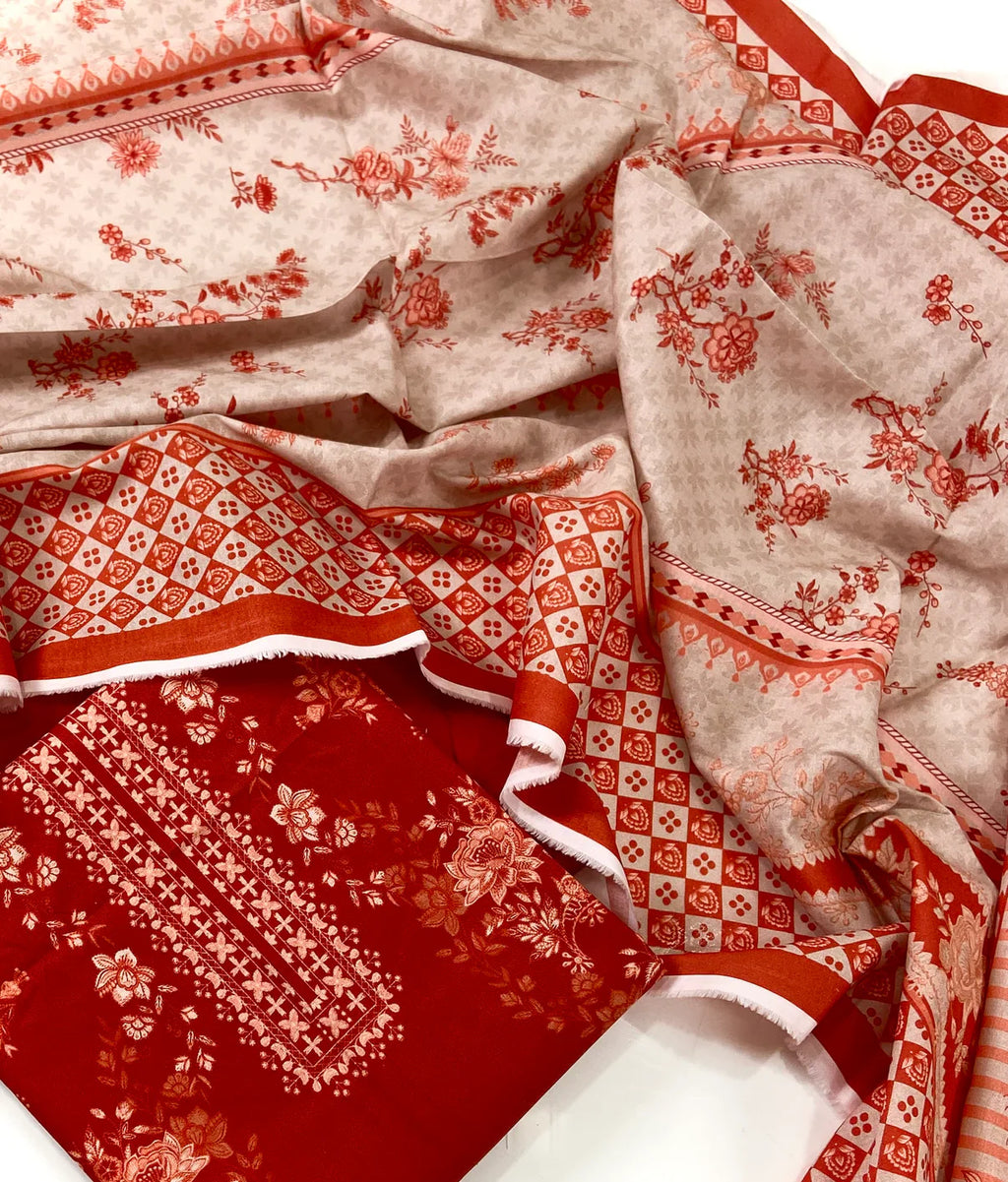 Mausummery Digital Printed Khaddar 3 PC D3