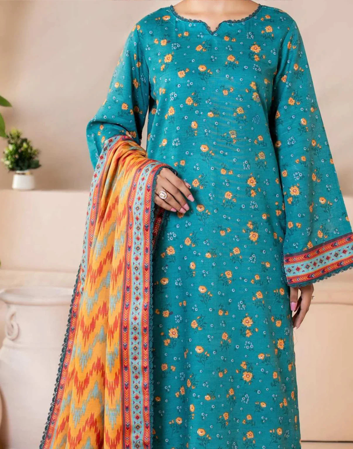Mehnaz Airjet Printed Khaddar 3PC D1 02