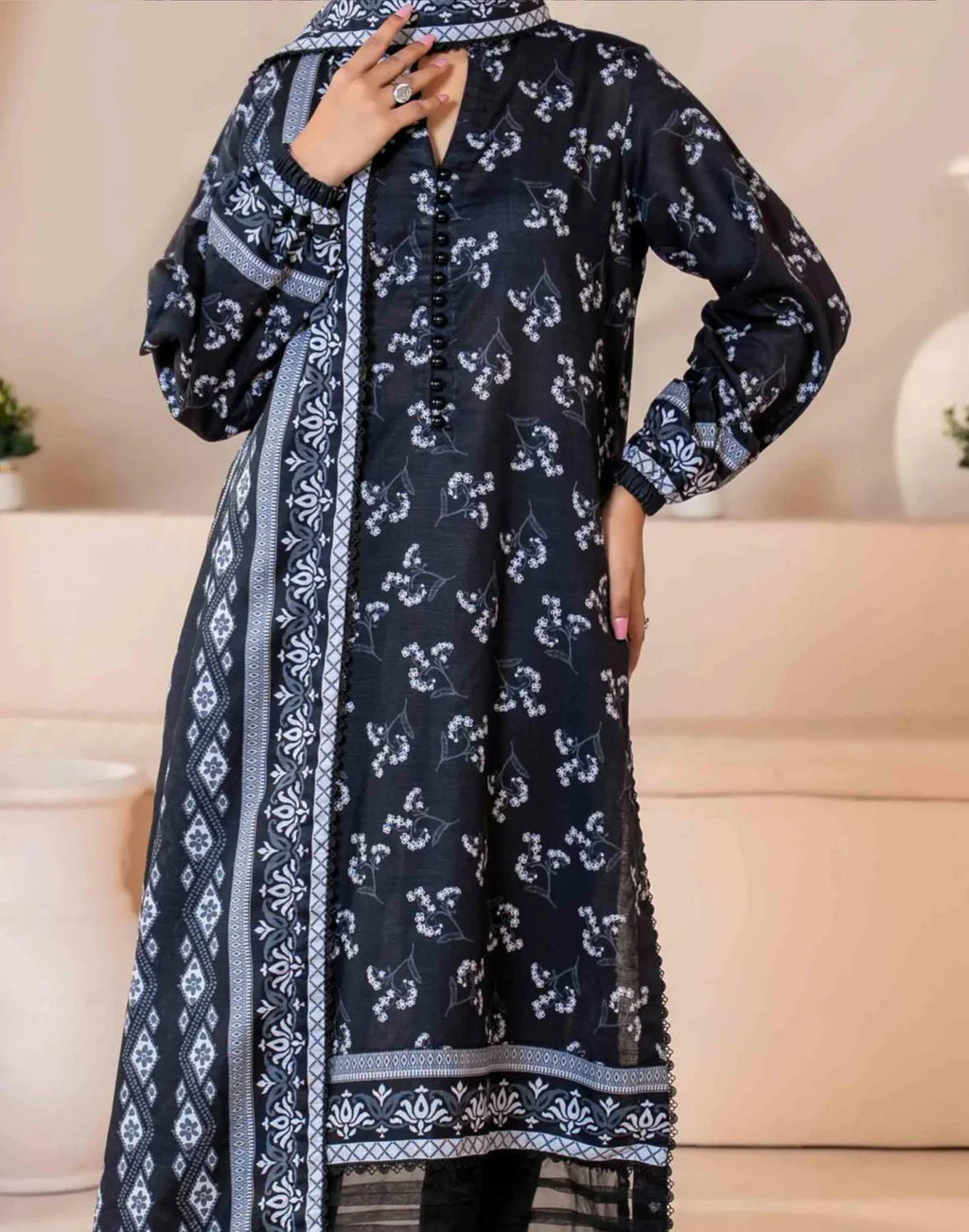 Mehnaz Airjet Printed Khaddar 3PC D1 04