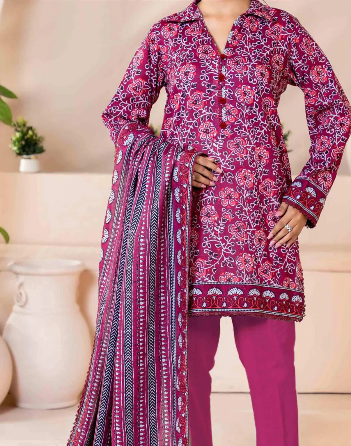 Mehnaz Airjet Printed Khaddar 3PC D1 05