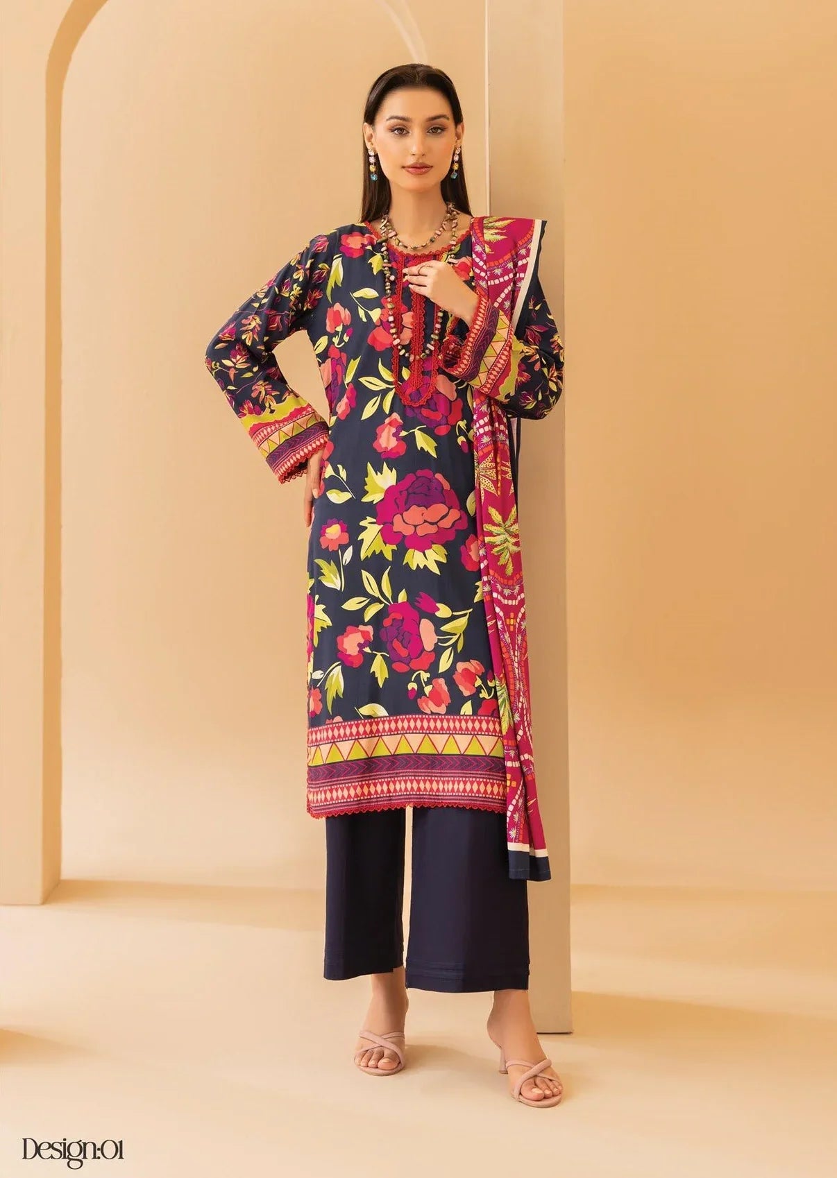 Motifz Premium Printed Linen 3PC D5