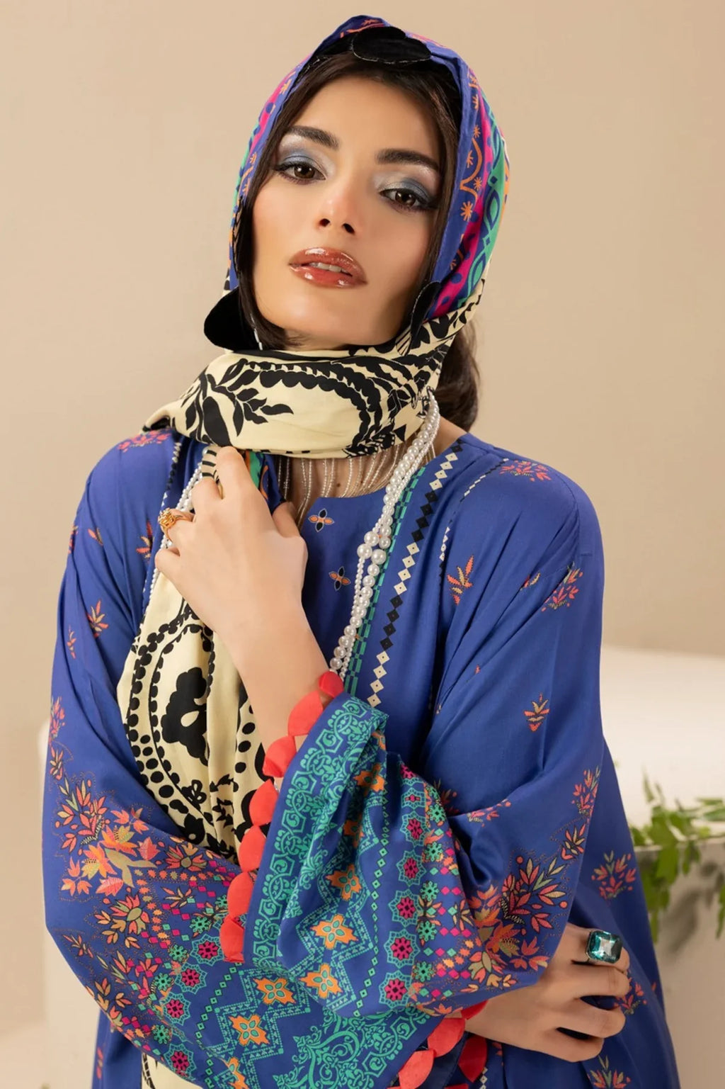 Paltar Printed Slub Linen 3PC D1