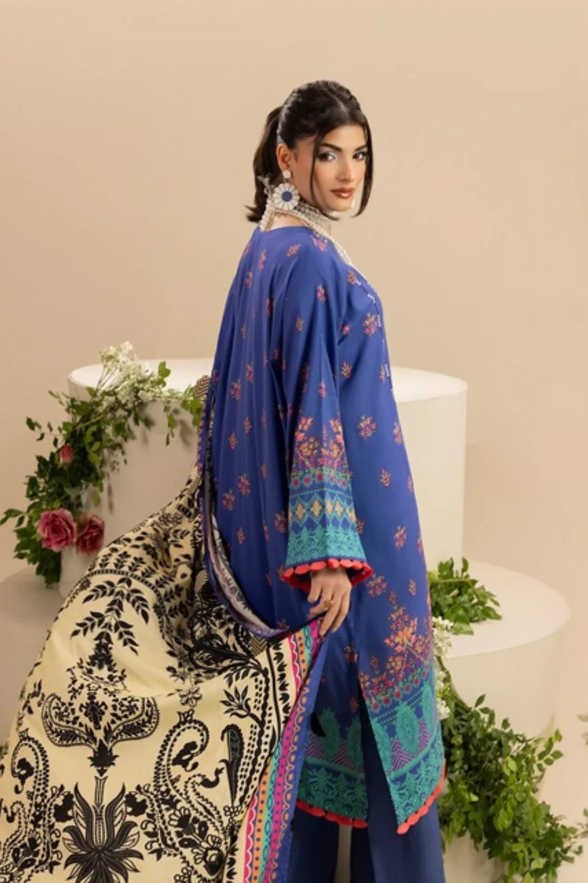 Paltar Printed Slub Linen 3PC D1