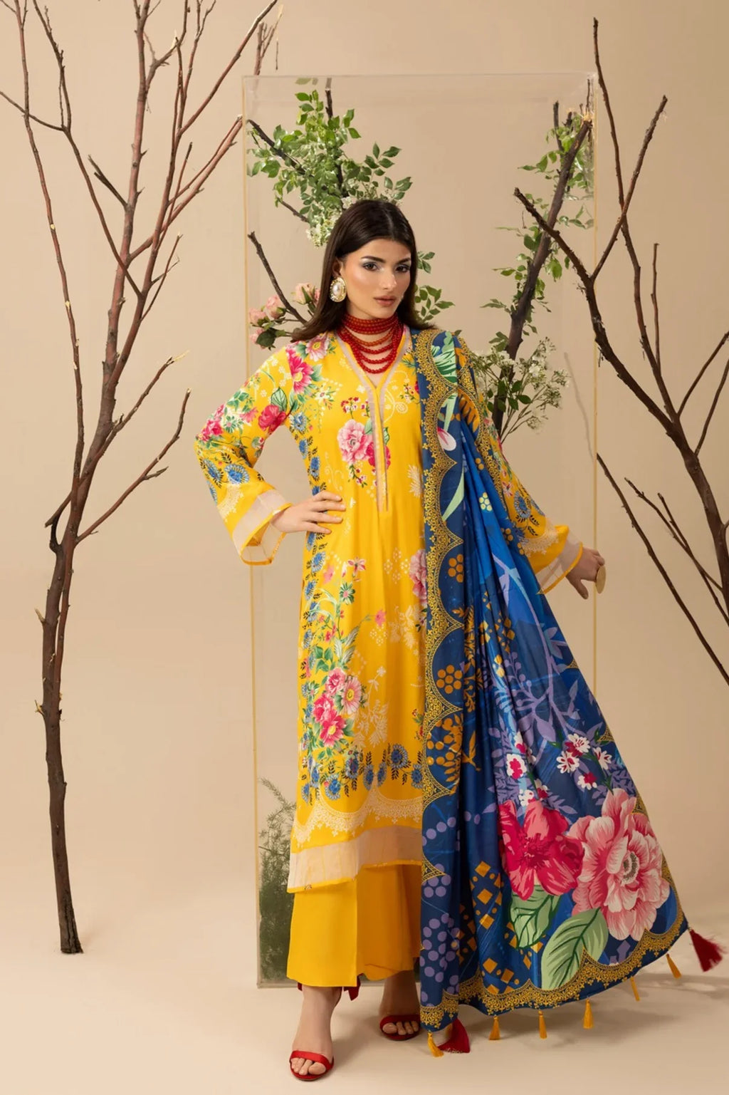 Paltar Printed Slub Linen 3PC D2