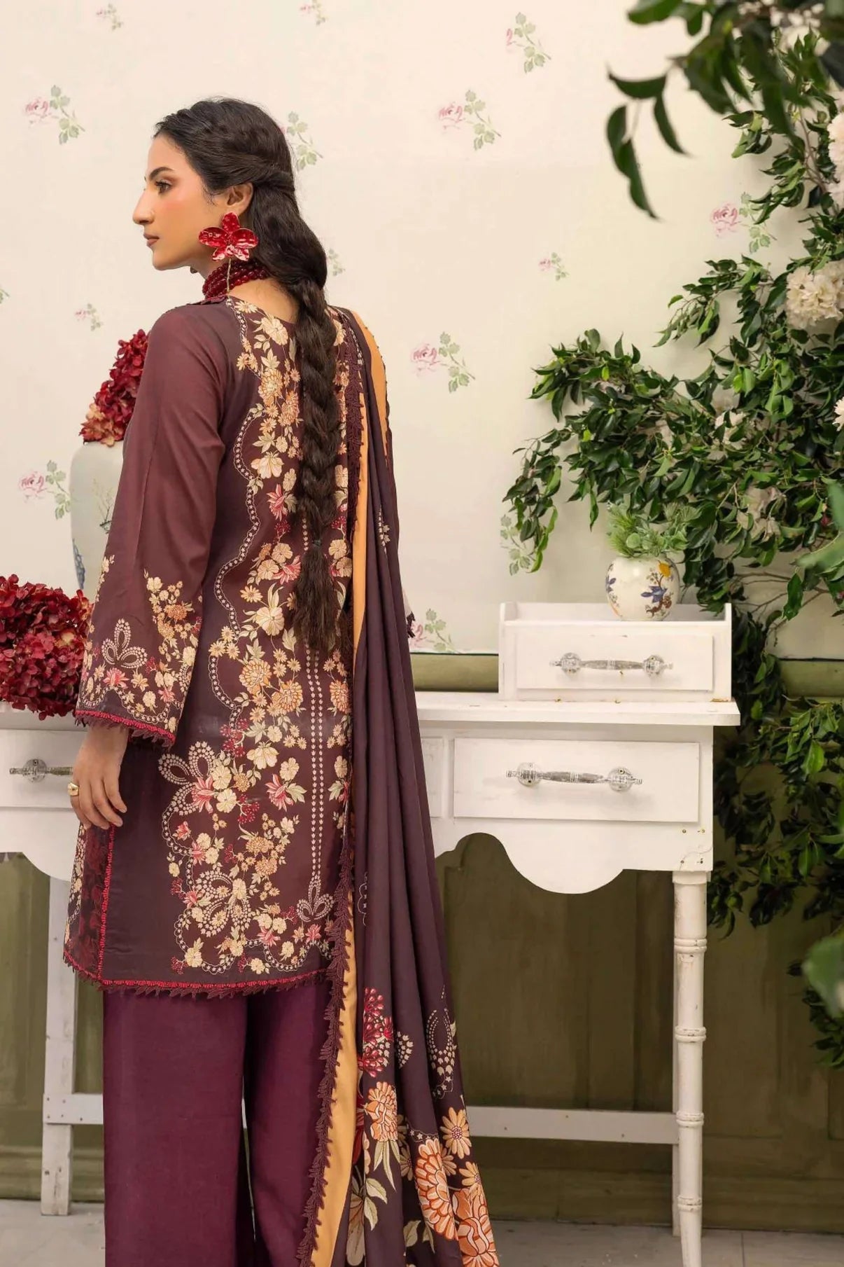 Raiha Digital Printed Linen 3PC D1