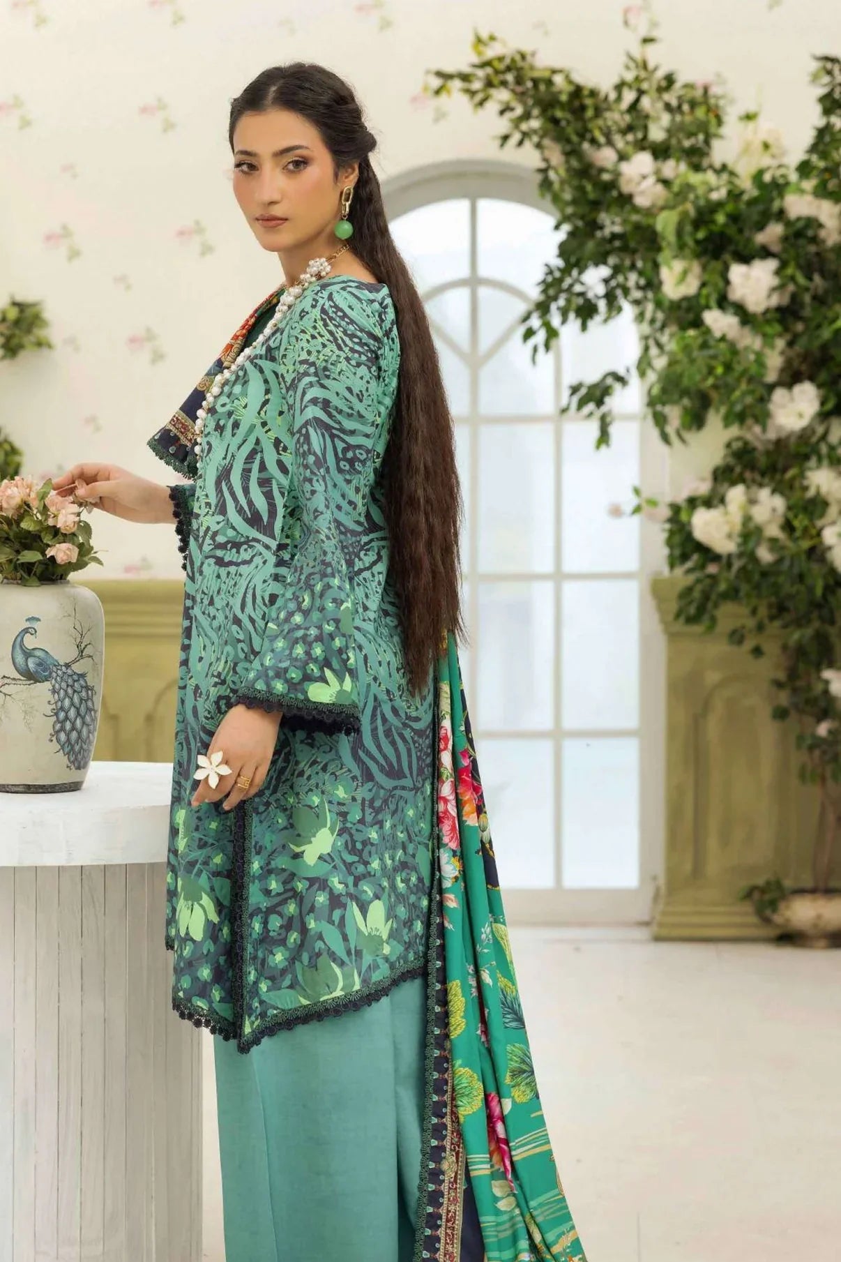 Raiha Digital Printed Linen 3PC D4