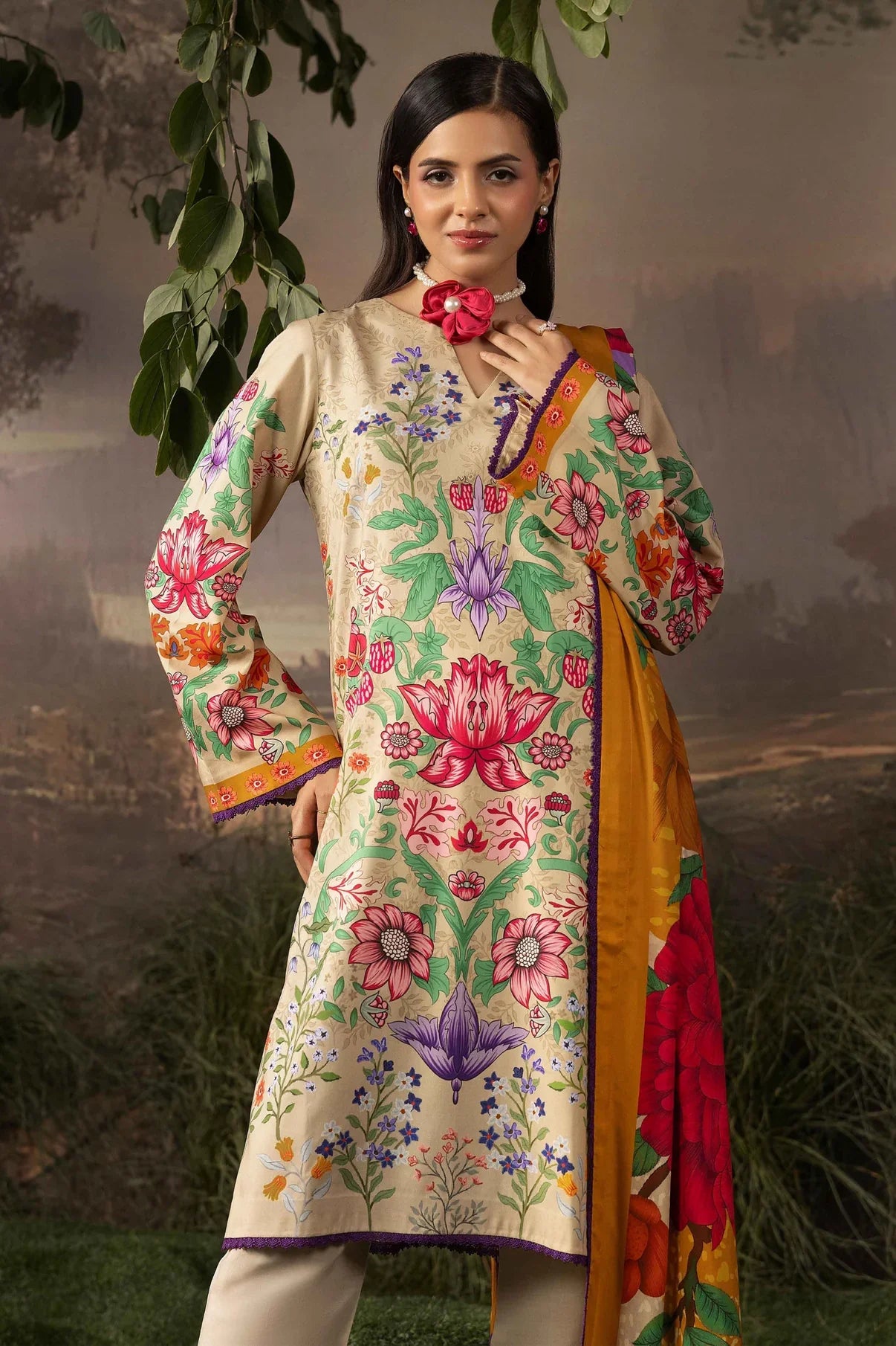 Raiha Luxury Linen 3PC D2