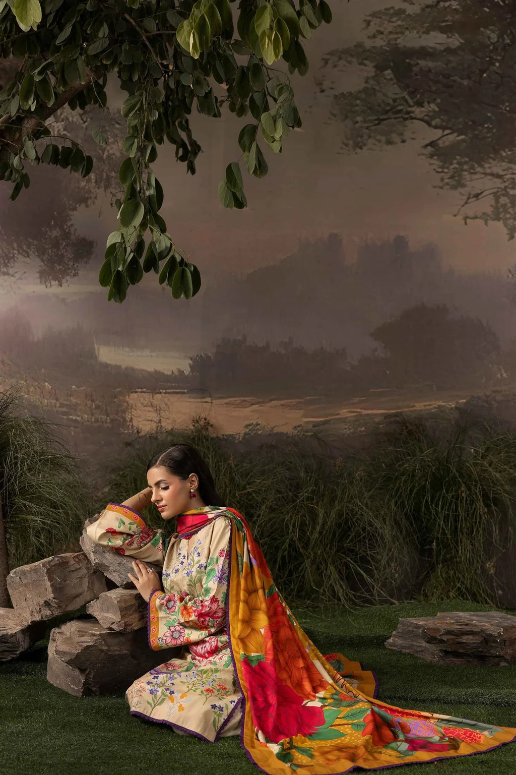 Raiha Luxury Linen 3PC D2