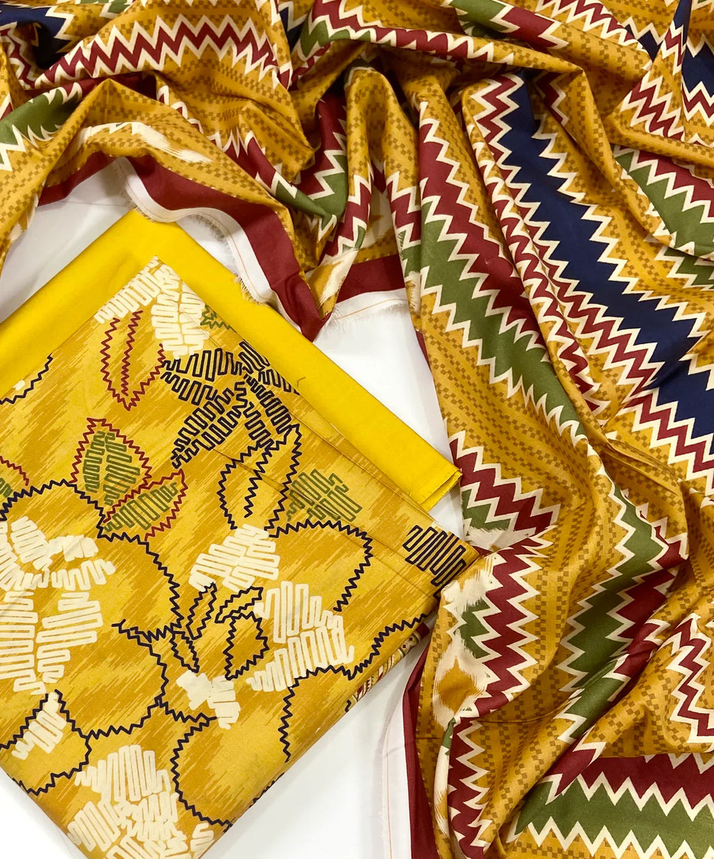 Sapphire Digital Printed Linen 3 PC D1