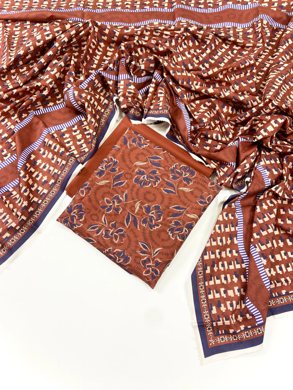 Sapphire Digital Printed Linen 3 PC D2